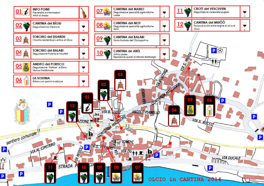 Mappa Olcio in cantina 2014